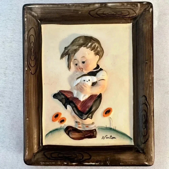 Vintage NAPCO 2 Piece Ceramic Wall Plaques Signed And Numbered - Picture 2 of 4